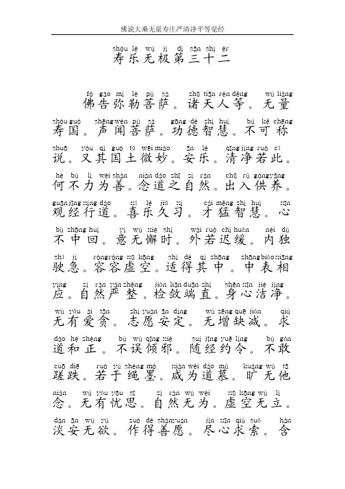 佛说大乘无量寿庄严清净平等觉经 shòu lè wú jí dì sān shí